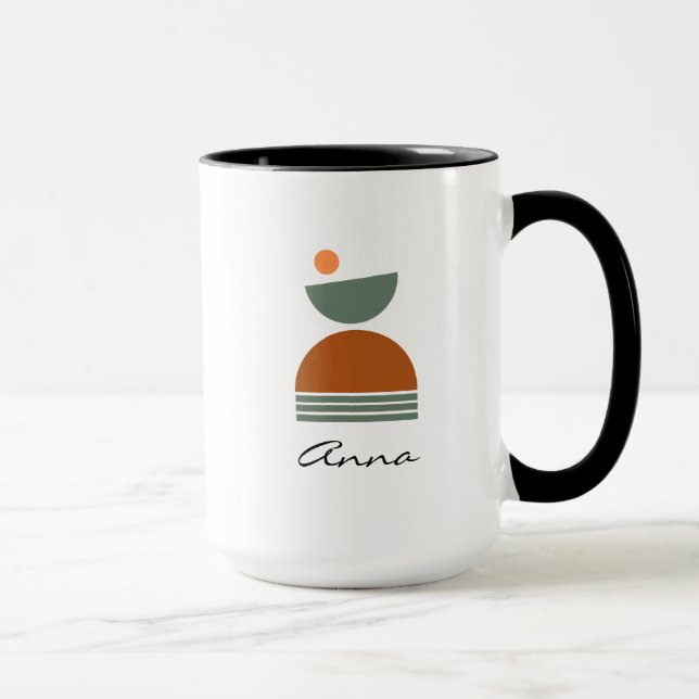 Mug Élégant monogramme Élégant script abstrait mignon (Droite)