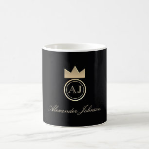 Mug Élégant Monogramme noir et or