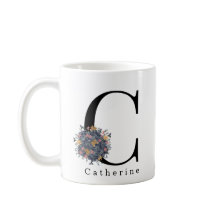 Élégant monogramme végétal floral | Texte personna