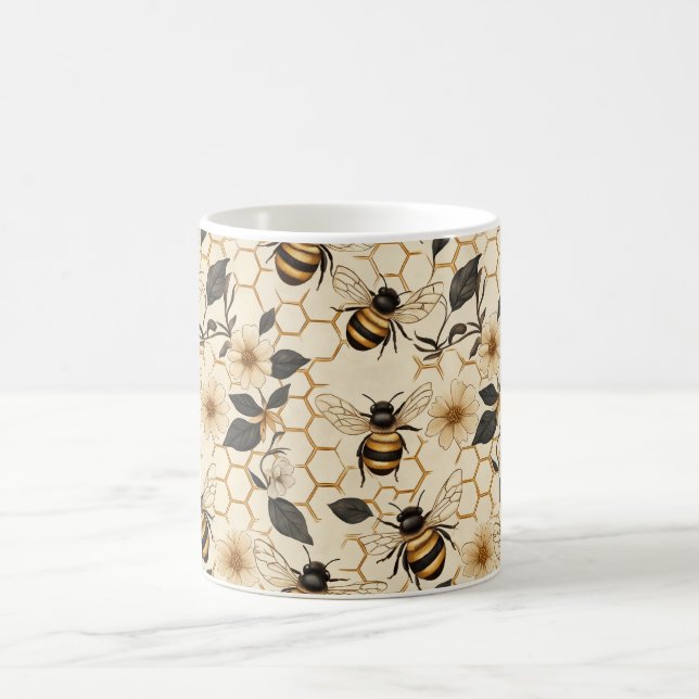 Mug Élégant Motif abeille et abeille (Centre)