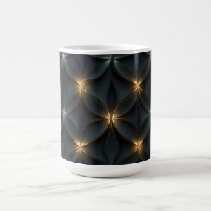 Mug Élégant Motif Abstrait avec lumière dorée