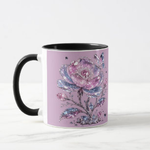Mug Élégant motif botanique rose poussiéreux