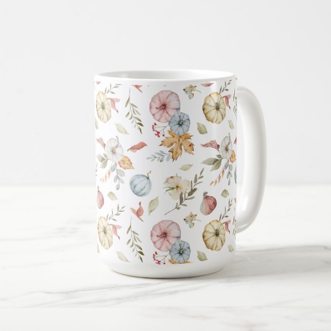 Mug Elégant Motif d'aquarelle d'automne (Devant droit)