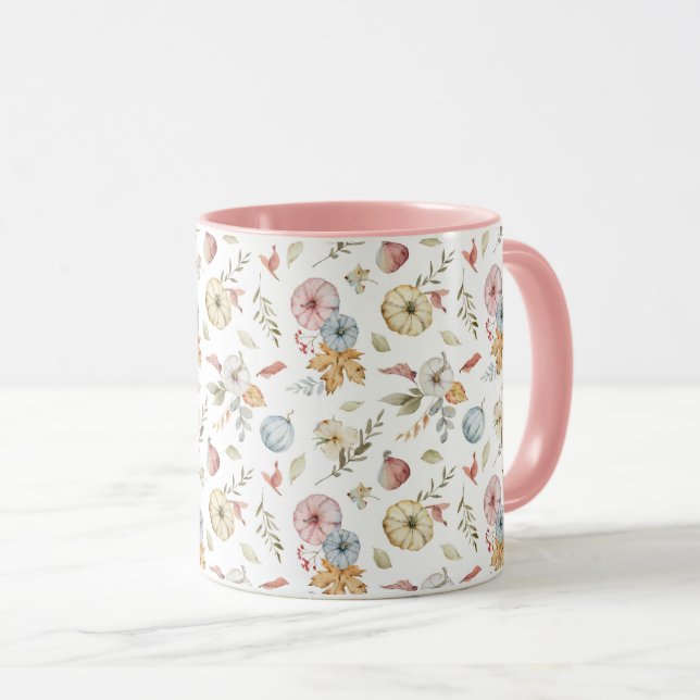 Mug Elégant Motif d'aquarelle d'automne (Devant droit)