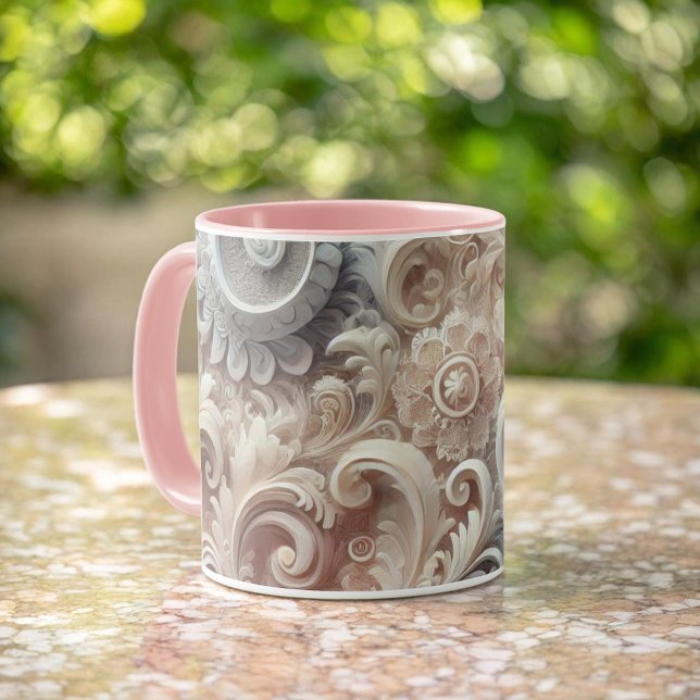Mug Élégant Motif de dentelle Pastel Gradient (Créateur téléchargé)