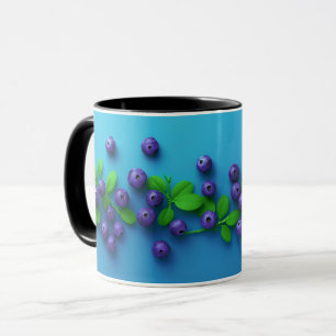 Mug Élégant Motif de fruits mûrs bleuets doux