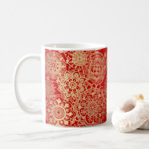 Mug Élégant Motif de Mandala rouge