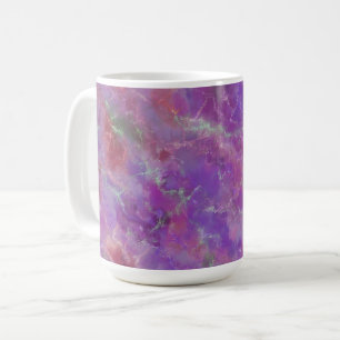 Mug Élégant Motif en marbre rose, violet et argenté