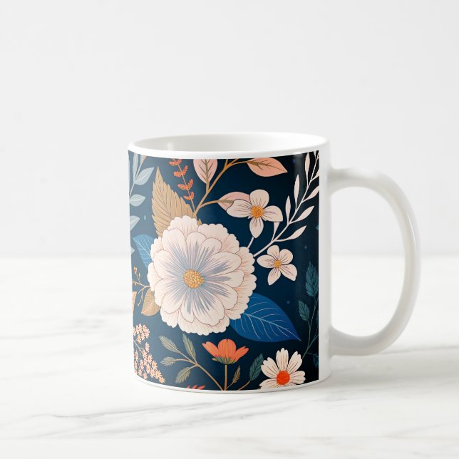 Mug Élégant motif floral | Art Botanique Vibrant Des (Droite)