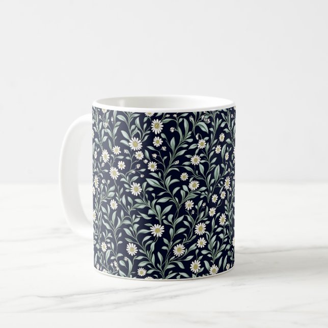 Mug Élégant motif floral de marguerite sur Arrière - p (Devant gauche)