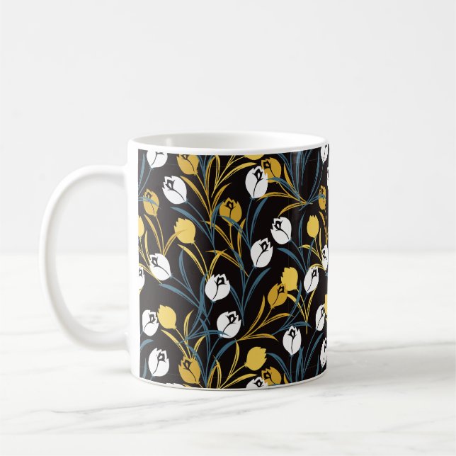 Mug Élégant motif floral de Tulipe (Gauche)