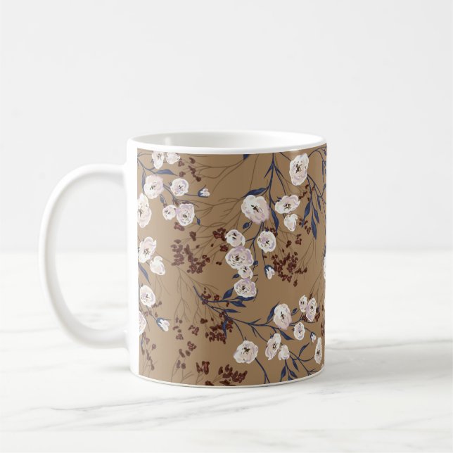 Mug Élégant motif graphique transparent avec branche r (Gauche)