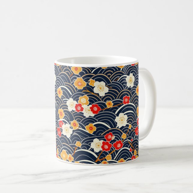 Mug Élégant Motif sans couture en fleur de cerisier (1 (Devant droit)