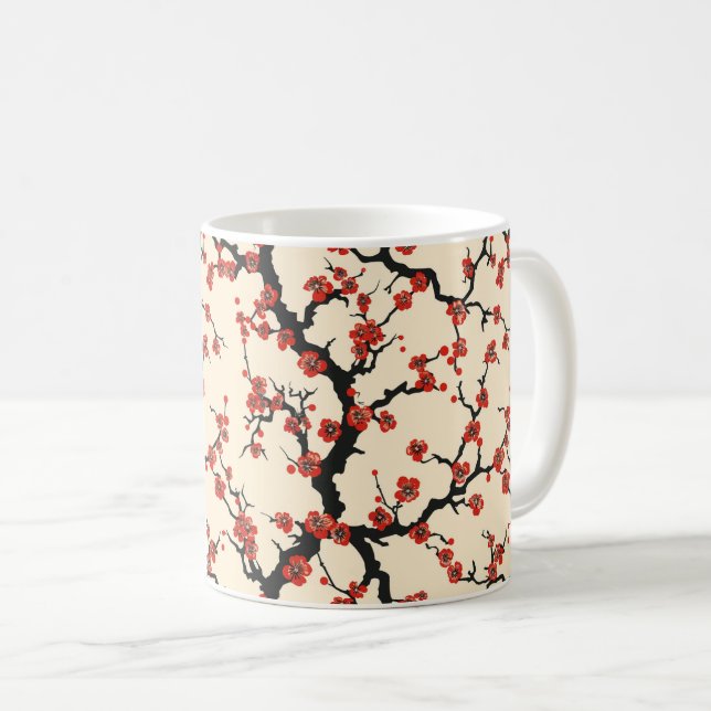 Mug Élégant Motif sans couture en fleur de cerisier (1 (Devant droit)