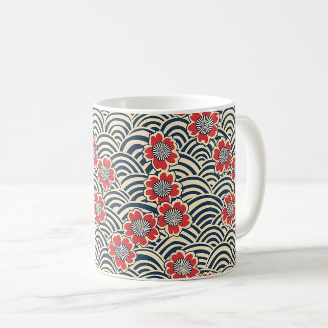 Mug Élégant Motif sans couture en fleur de cerisier (8 (Devant droit)