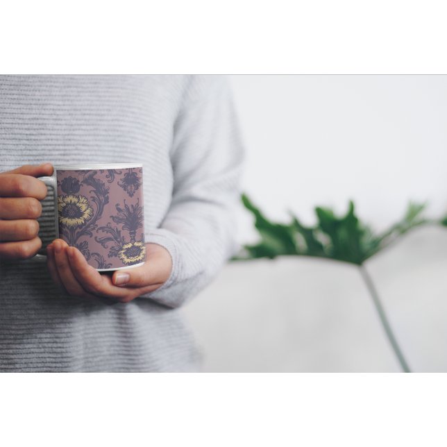Mug Élégant motif Vintage de Damas florales (Créateur téléchargé)