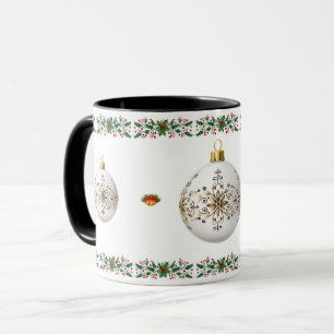 Mug Élégant Noël botanique décoratif