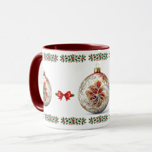 Mug Élégant Noël botanique décoratif