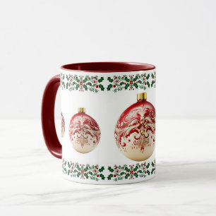 Mug Élégant Noël botanique décoratif