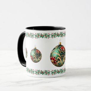 Mug Élégant Noël botanique décoratif
