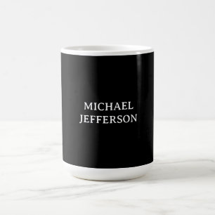 Mug Élégant noir blanc clair personnalisé