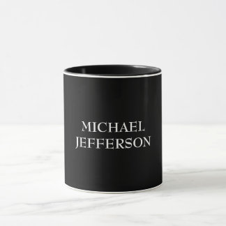 Mug Élégant noir blanc clair personnalisé