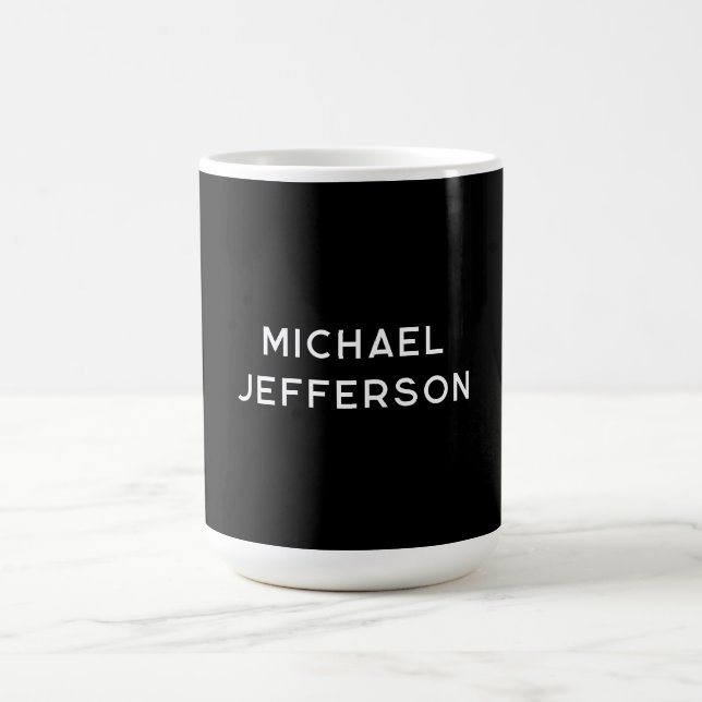 Mug Élégant noir blanc clair personnalisé (Centre)