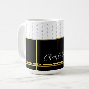 Mug Elégant noir et blanc avec or