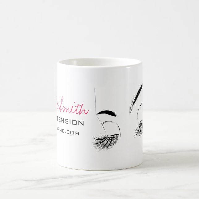Mug Elégant noir et blanc Eyelashes Dessin Barre Lash (Centre)