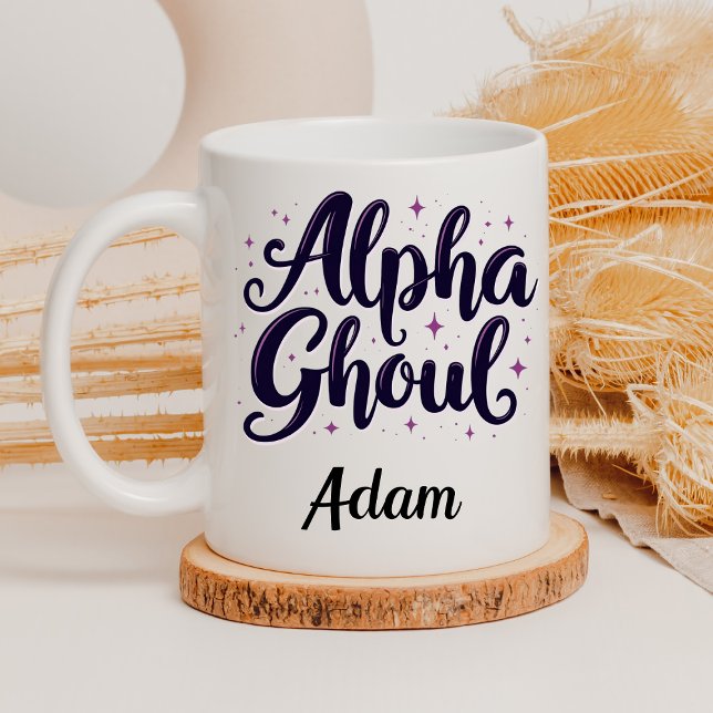 Mug Élégant nom "Alpha Ghoul" Halloween Calligraphie (Créateur téléchargé)