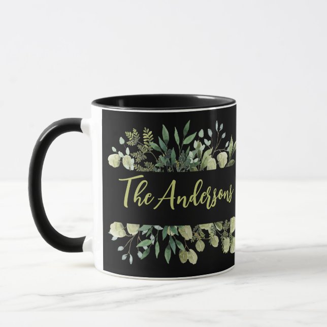 Mug Elégant nom de famille botanique feuilles bunk noi (Gauche)