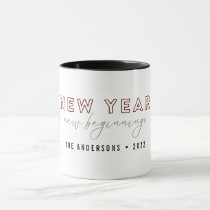 Mug Élégant Nouvel An Nouvel An Début Deux Photo Pe