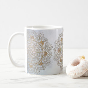 Mug Elégant or Oeil Soleil Lune Mandala Design