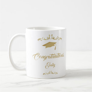 Mug Elégant Ornament Or Félicitations Graduation