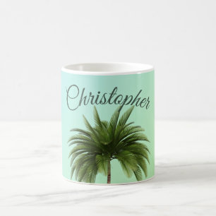 Mug Elégant palmier Vintage vert