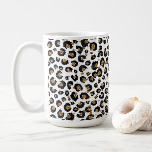 Mug Élégant Parties scintillant d'or Motif Leopard