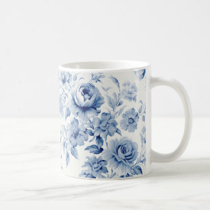 Mug Elégant Pastel Blue Watercolor Roses