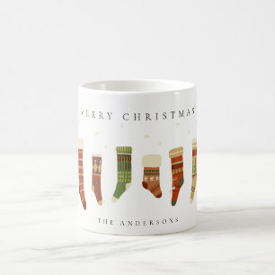 MUG ÉLÉGANT PASTEL ROUGE ÉTOILE ÉTOILE VERT CHIRSTMAS