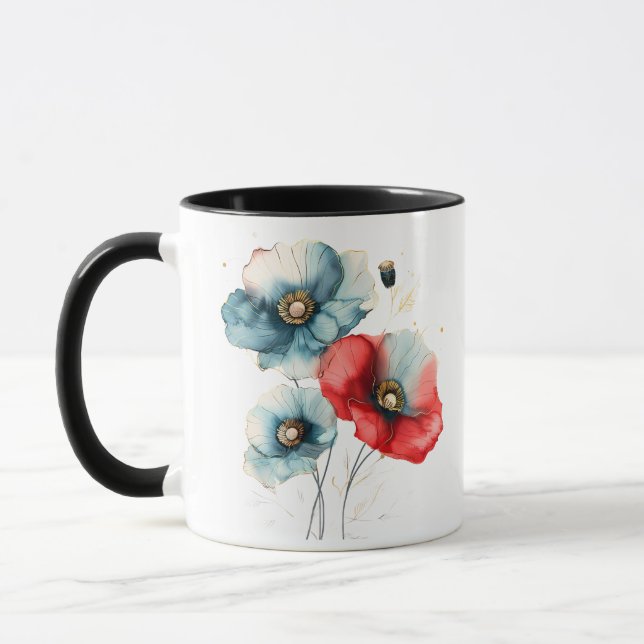 Mug Elegant Pastel Watercolor Floral Illustration (Gauche)