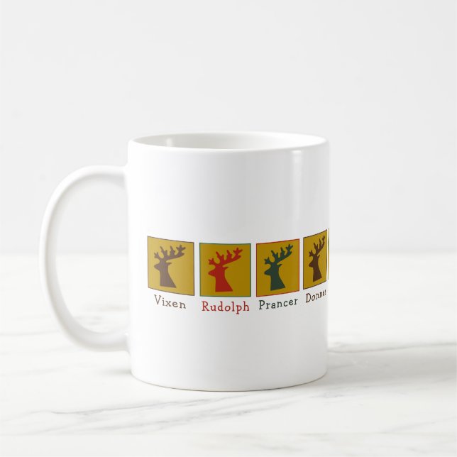 Mug Elégant Père Noël Personnalisé Rennes de , Noël (Gauche)