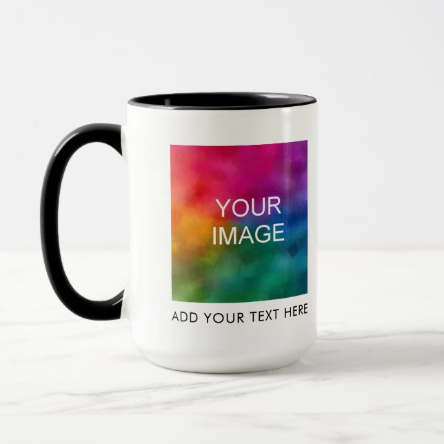 Mug Élégant Personnalisé Haute Qualité Classique 15oz (Gauche)