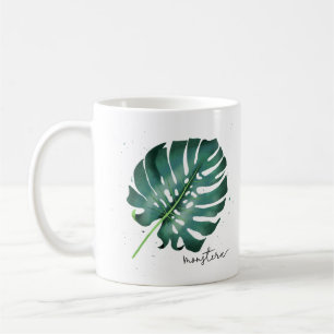 Mug Élégant Plante de la Feuille de Monstère Verte