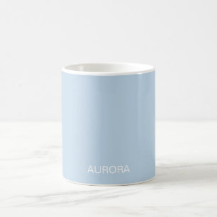 Mug Élégant Poudre Bleu Nom personnalisé -
