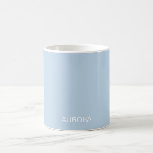Mug Élégant Poudre Bleu Nom personnalisé - (Centre)