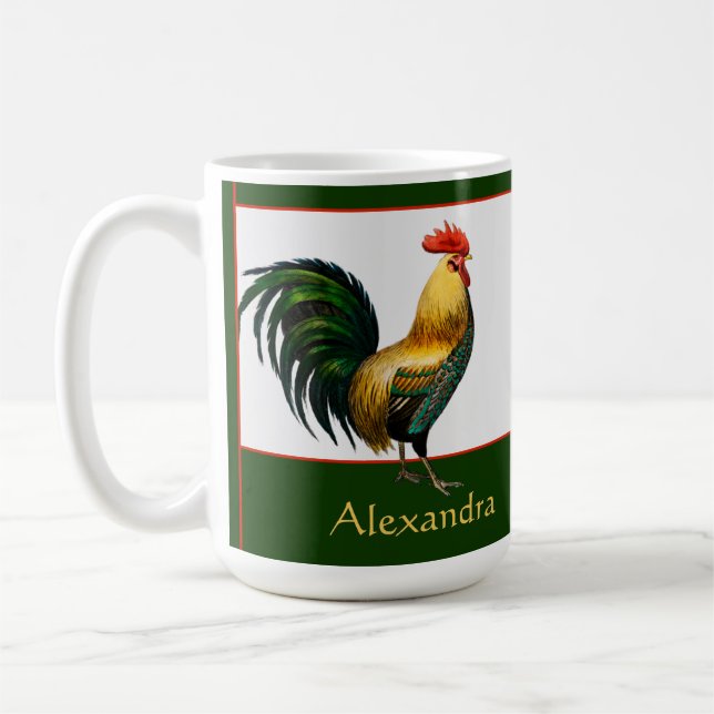 Mug Élégant poulet coloré personnalisé (Gauche)