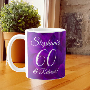 Mug Élégant pourpre 60 et retraite à la retraite