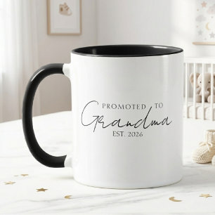 Mug Élégant Promu Grand-mère Année de Création Script
