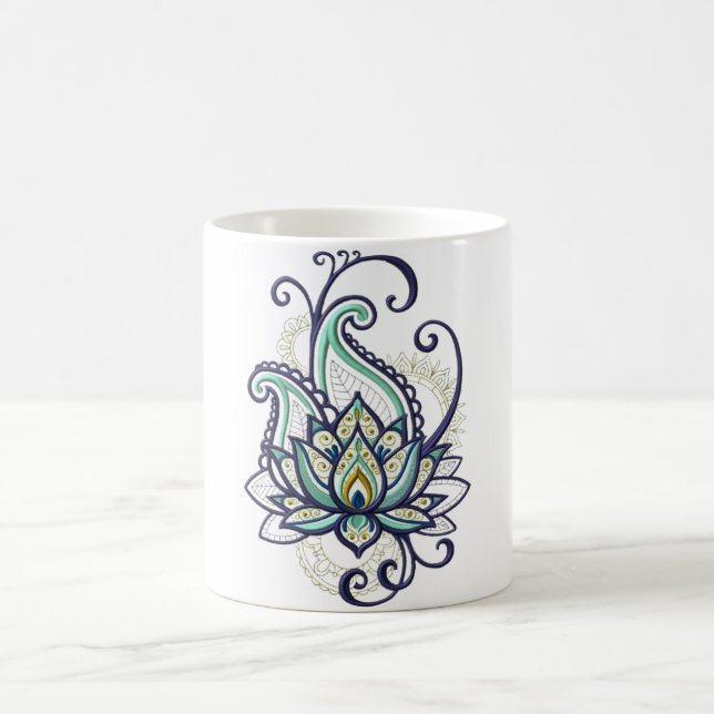 Mug Élégant puzzle de lotus paisley (Centre)