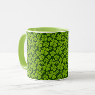 Mug Élégant quatre feuilles de trèfle floral
