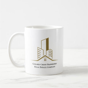 Mug Élégant Realtor Personnalisé Noir & Or